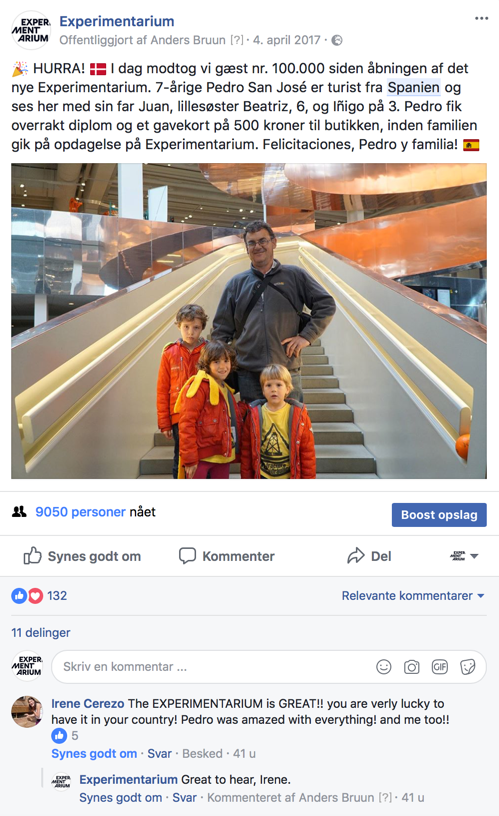Gæst nr. 100.000, Pedro San José, og hans familie. 